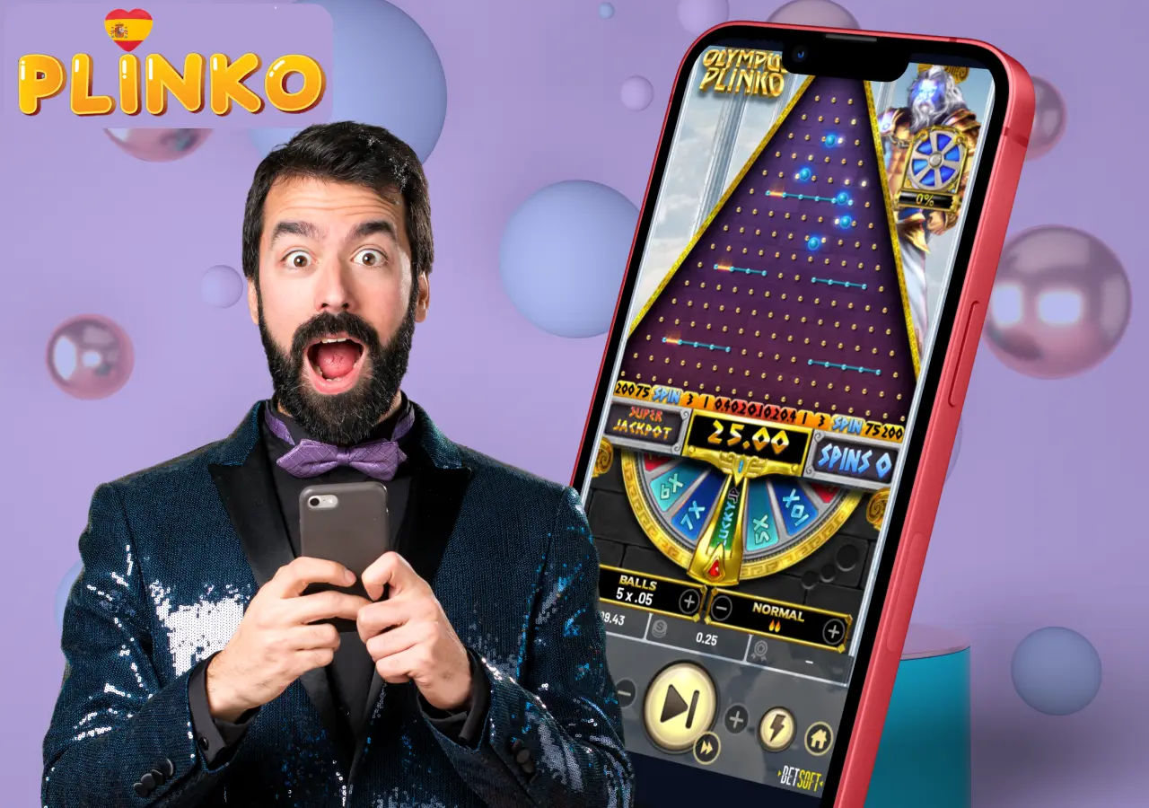 La instalación de la aplicación Plinko para Android o iOS tarda menos de un minuto.