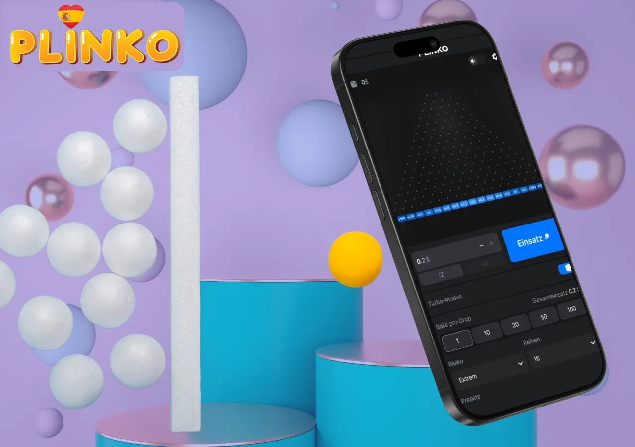 La interfaz de Plinko tiene un diseño colorido y minimalista, ideal para principiantes.